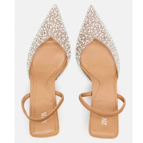 Zara Shoes - Zara PEARL HEELED SLINGBACKS